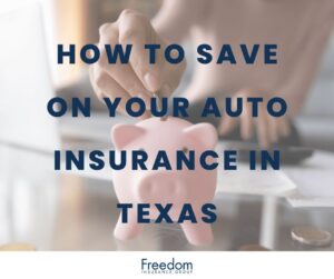 A woman in the background placing a coin into a pink piggy bank in focus.