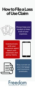 Steps for filing a loss of use claim with your home insurance company.