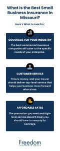 An infographic describing what makes the best small business insurance companies.